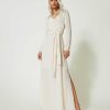 TWINSET Abito Lungo In Cr Pe Fil Coup Beige Online