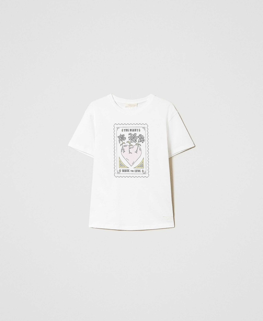 TWINSET T-Shirt Regular Giglio Tigrato X Twinset Bianco Best