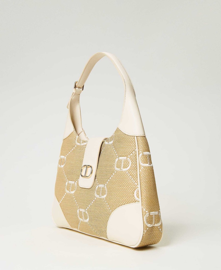 TWINSET Borsa Hobo 'Palermo' Con Ricamo Oval T Bianco Hot