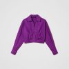 TWINSET Camicia Cropped Con Arricciatura Viola Clearance