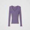 TWINSET Maglia Seamless A Costine Viola Clearance