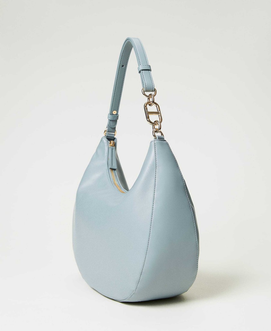 TWINSET Borsa 'Croissant' Grande Con Chiusura Oval T Azzurro Wholesale