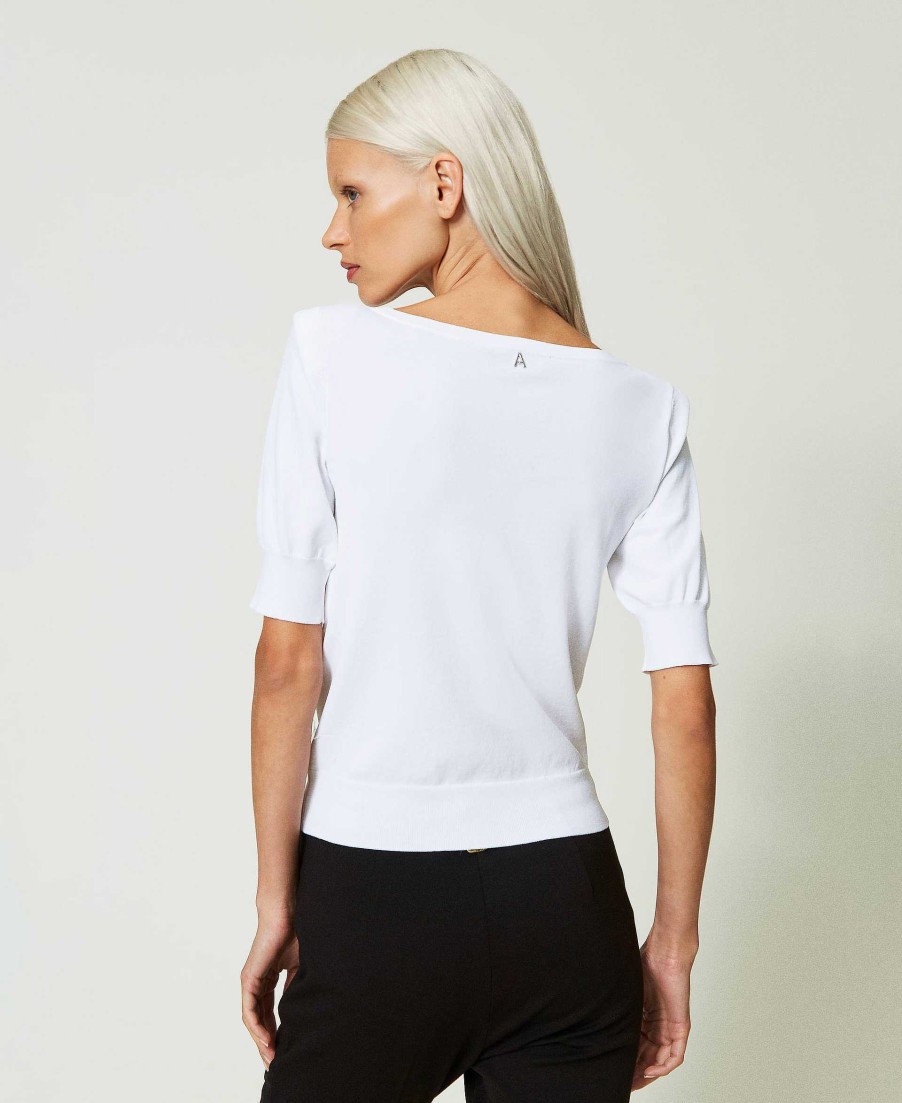 TWINSET Maglia Con Fiocchi Bianco Hot