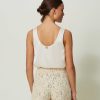 TWINSET Top Con Spalline Larghe In Raso Bianco Clearance