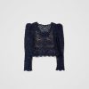 TWINSET Maglia Crochet Effetto Pizzo Blu Best