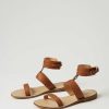 TWINSET Sandali Flat In Pelle Con Borchie Marrone Online