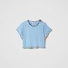 TWINSET T-Shirt Con Treccia E Frange Blu New