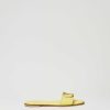 TWINSET Sandali Slide In Pelle Con Oval T Giallo Clearance