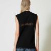 TWINSET T-Shirt Regular Con Pizzo Nero Online