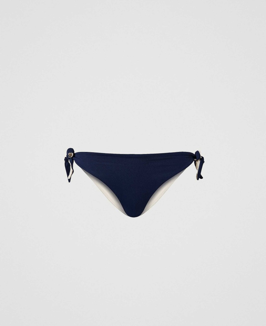 TWINSET Tanga Da Bagno Color Block Con Fiocchi Blu Clearance