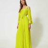 TWINSET Tuta In Georgette Pliss Giallo Wholesale