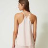 TWINSET Top Con Spalline In Raso Rosa Wholesale