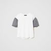 TWINSET T-Shirt Regular Con Maniche Vichy Bianco New