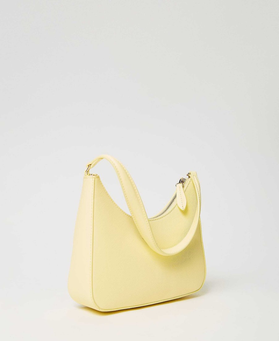 TWINSET Mini Borsa Hobo Con Oval T Giallo New