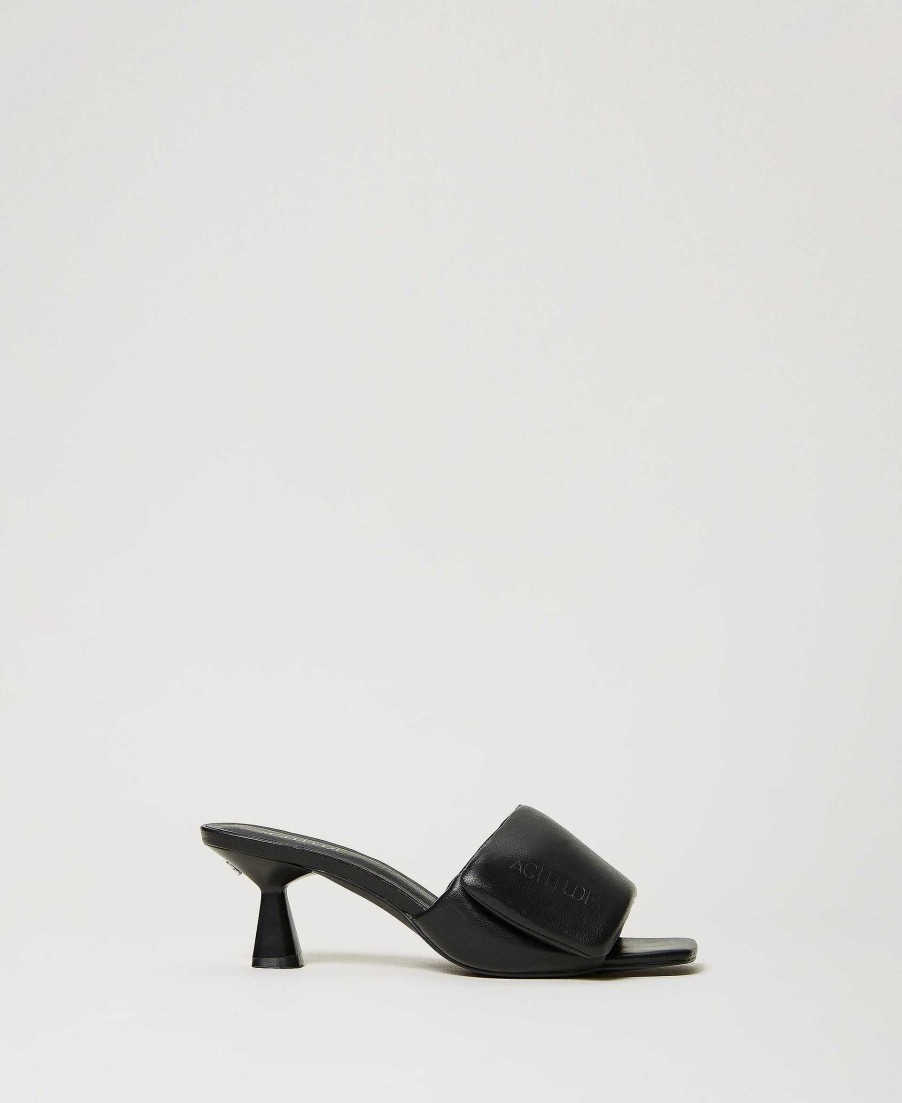 TWINSET Sandali Mules Con Fascia Puffy Nero Best