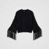 TWINSET Cardigan In Maglia Con Frange Nero Online