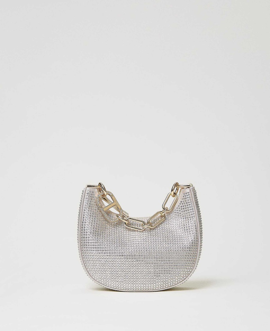 TWINSET Borsa 'Mini Croissant' Party Con Oval T Grigio Clearance