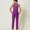 TWINSET Pantaloni A Sigaretta In Popeline Viola Hot