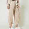 TWINSET Pantaloni Joggers In Raso Beige Best