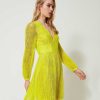 TWINSET Abito Corto In Pizzo Pliss Giallo Hot