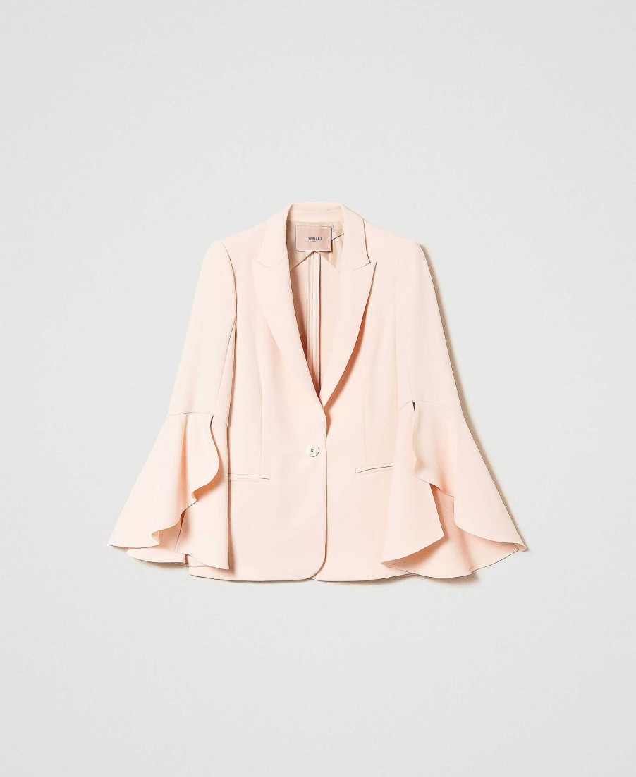 TWINSET Giacca Blazer In Cr Pe Cady Rosa Wholesale