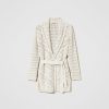 TWINSET Cardigan Traforato Con Cintura Bianco Hot