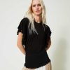 TWINSET T-Shirt Con Maniche Ad Aletta Nero Hot