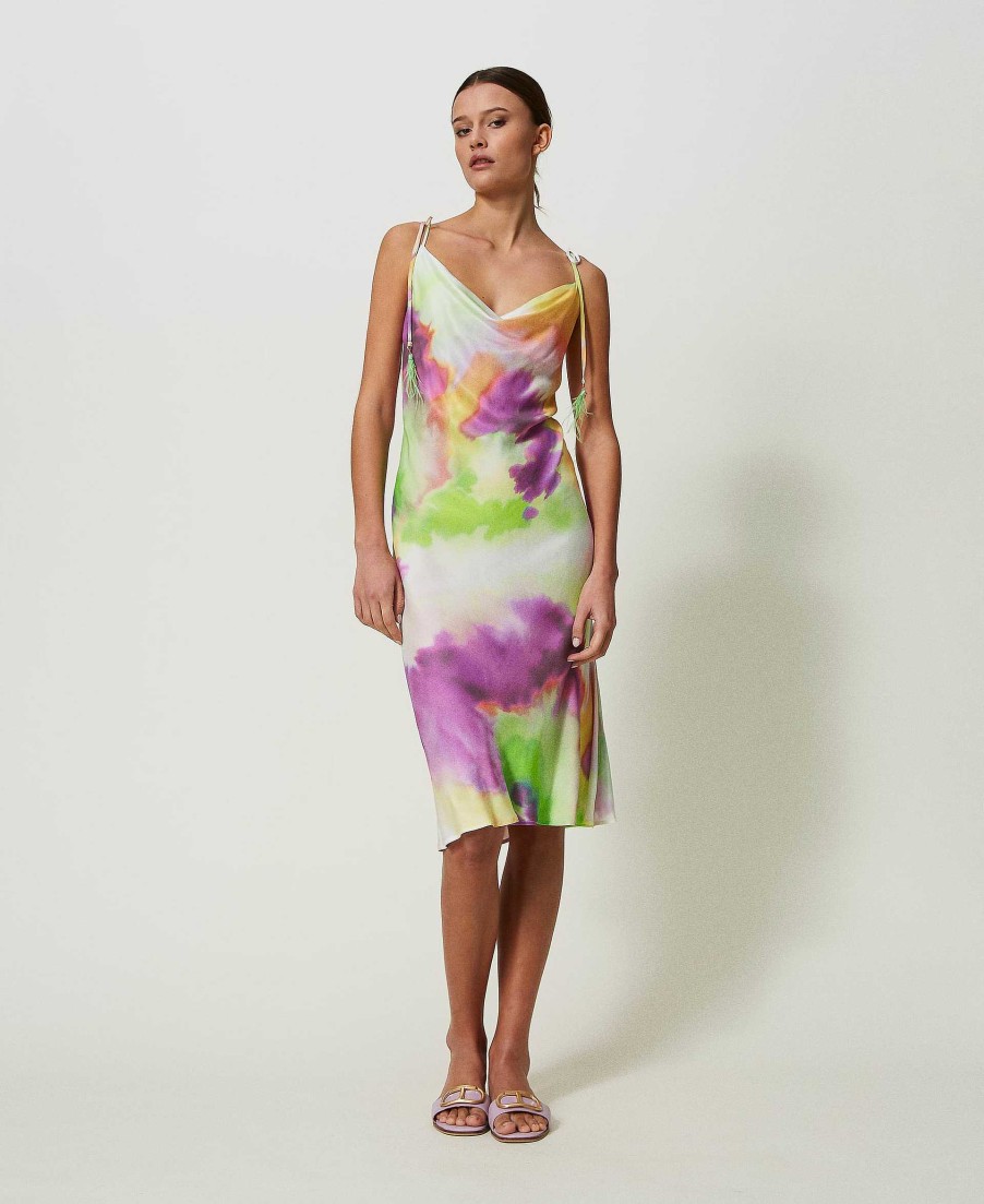 TWINSET Abito Longuette Sottoveste A Stampa Tie-Dye Fantasia Wholesale