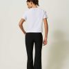 TWINSET Pantaloni Cropped Con Pizzo Macram Nero Online