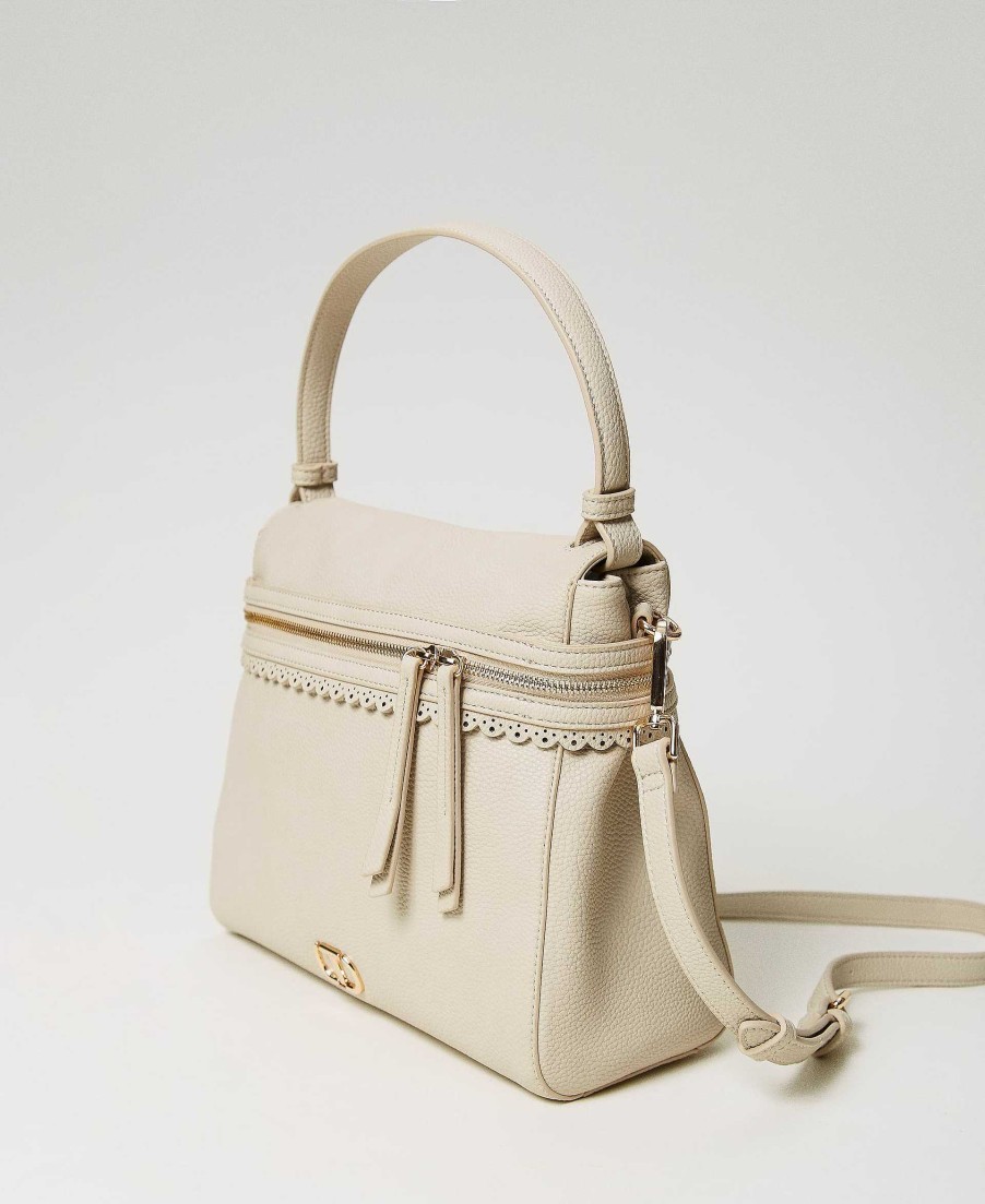 TWINSET Borsa Top Handle 'C Cile' Grande Beige Clearance