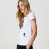 TWINSET T-Shirt Con Stampa Quadrifoglio Bianco Hot