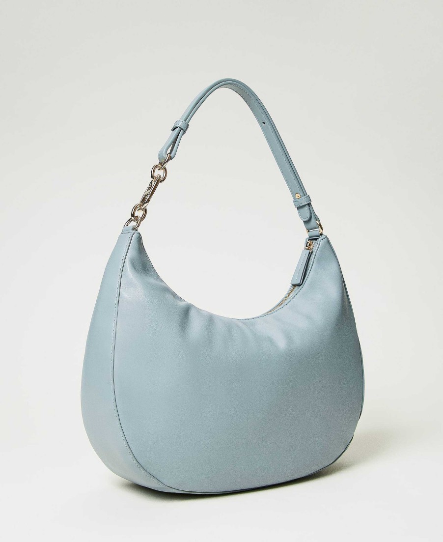 TWINSET Borsa 'Croissant' Grande Con Chiusura Oval T Azzurro Wholesale