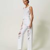 TWINSET Pantaloni Wide Leg In Bull Bianco Wholesale