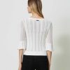 TWINSET Maglia Con Mix Di Punti E Trecce Bianco Clearance