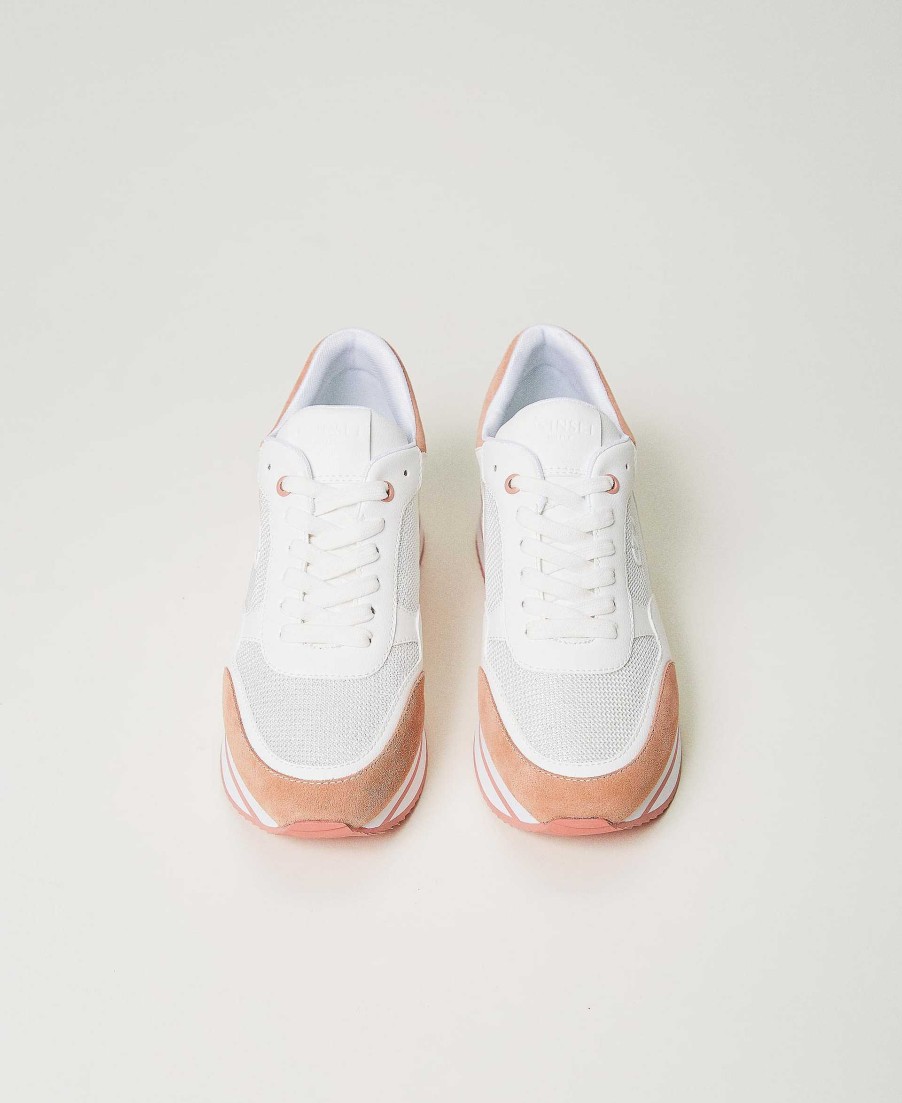 TWINSET Sneakers Running Color Block Bianco New