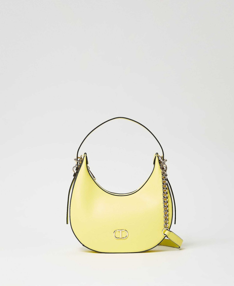 TWINSET Borsa Hobo Con Oval T Giallo New