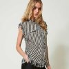 TWINSET Gilet In Maglia Jacquard Con Frange Fantasia Wholesale