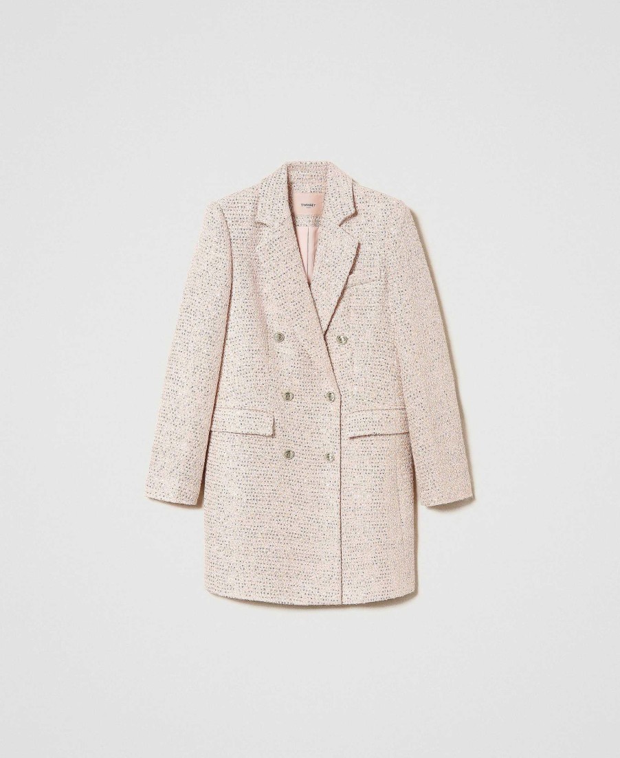 TWINSET Cappotto In Boucl Lurex Rosa Hot