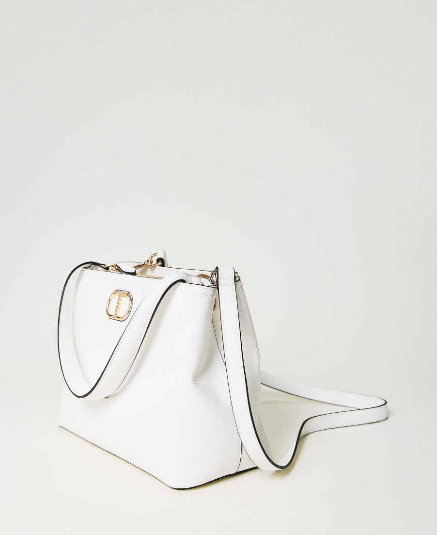 TWINSET Borsa Top Handle Con Oval T Bianco Wholesale