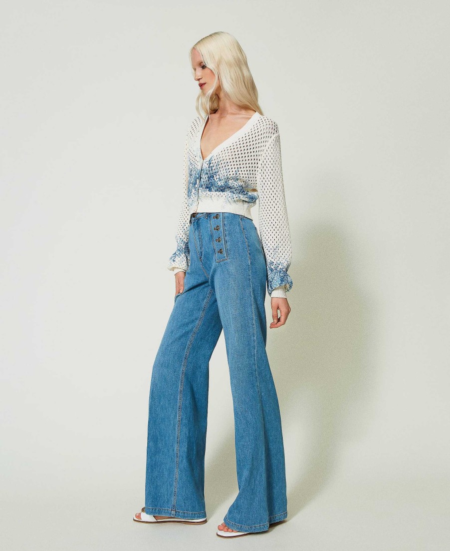 TWINSET Jeans Flare Con Bottoni D Cor Blu Wholesale