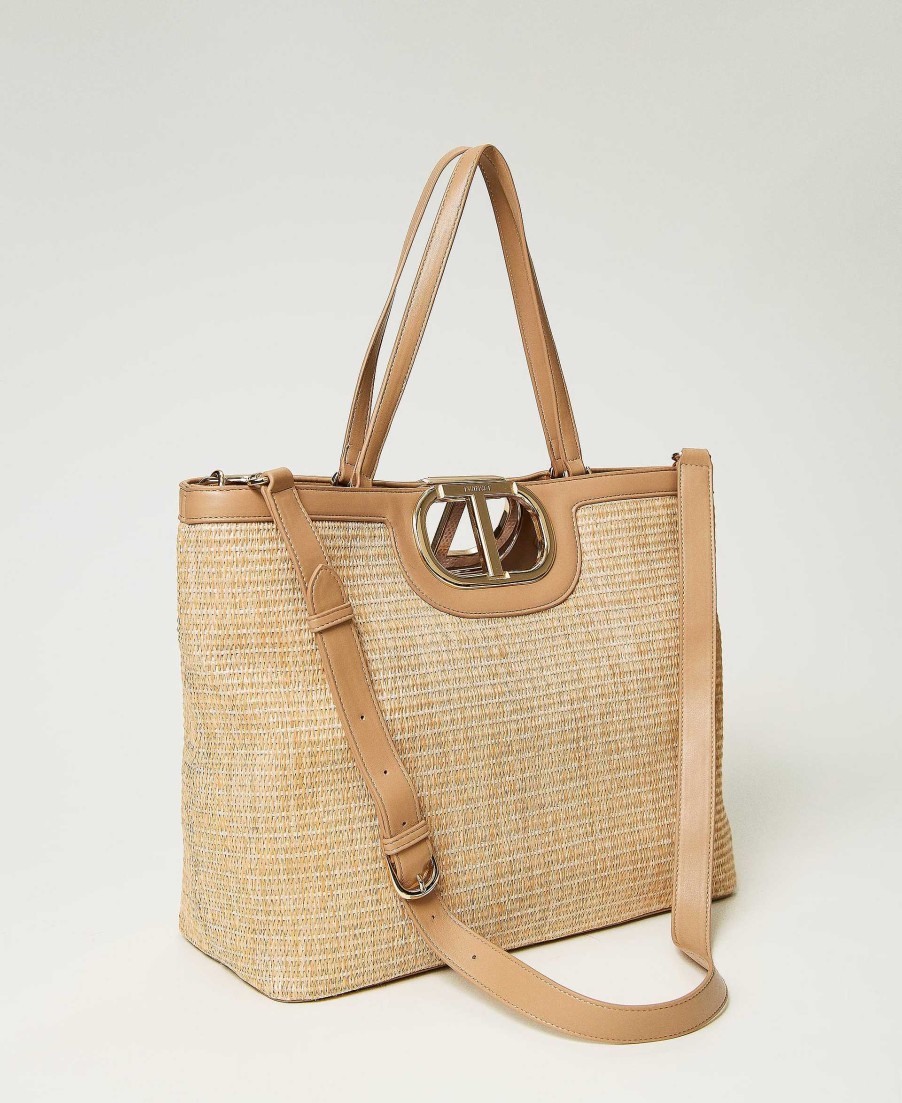 TWINSET Borsa Shopper 'Lila' Con Manico Oval T Beige Best