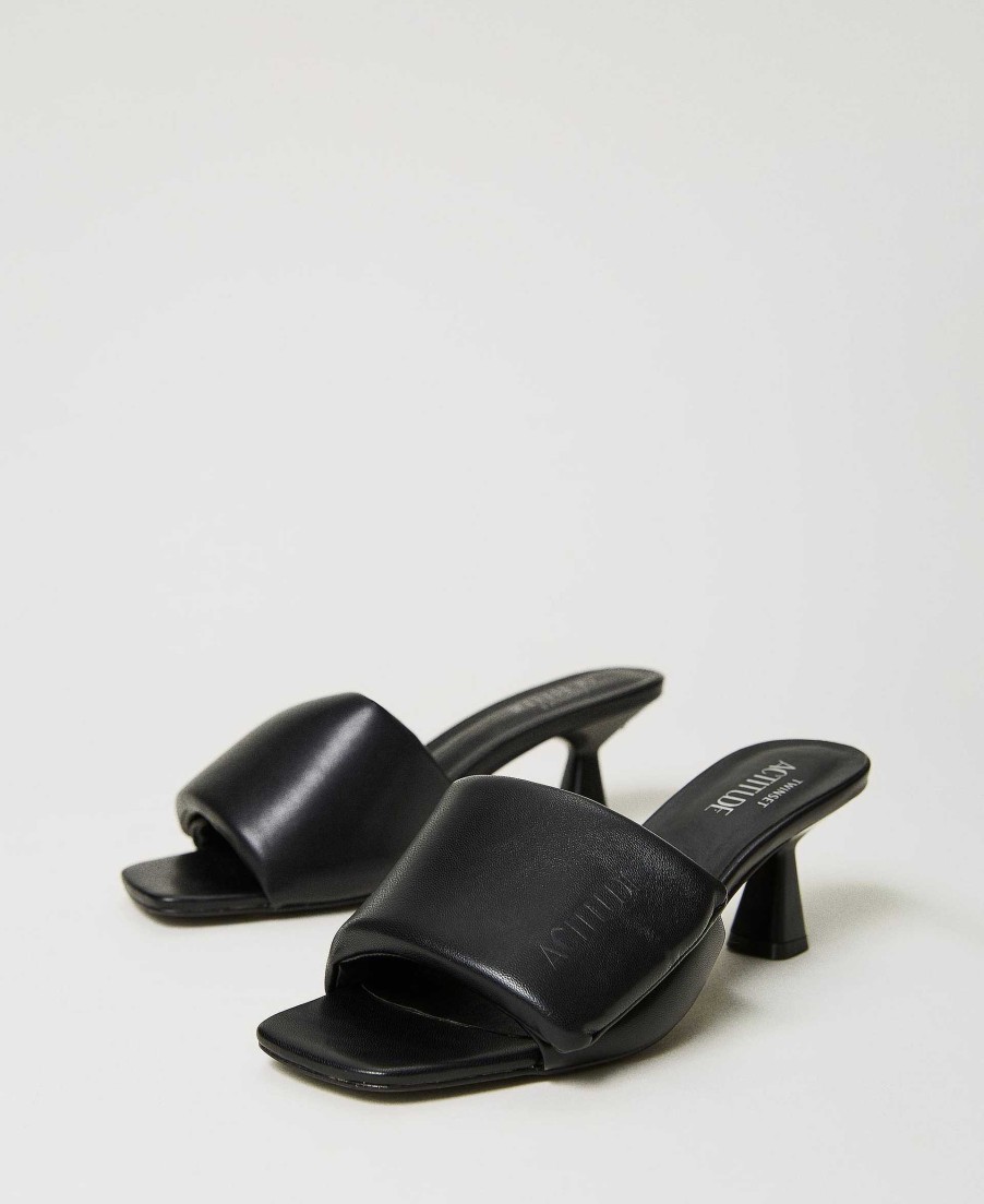 TWINSET Sandali Mules Con Fascia Puffy Nero Best