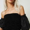 TWINSET Top Con Arricciatura E Maniche Balloon Nero New