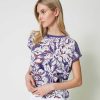 TWINSET Maglia Boxy Stampata Viola Hot