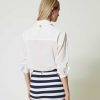 TWINSET Camicia In Mussola Con Tasca Applicata Bianco Clearance