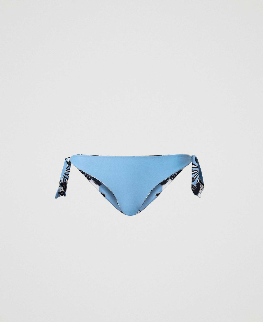 TWINSET Tanga Da Bagno Reversibile A Fiori Azzurro Best