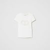 TWINSET T-Shirt Regular Con Oval T Ricamato Bianco Online