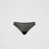 TWINSET Slip Brasiliana In Tulle Ricamato Nero Best