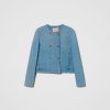 TWINSET Giacca Coreana In Jeans Blu Hot