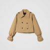 TWINSET Giacca A Trench In Gabardina Marrone Online